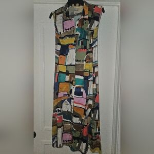 NIC+ZOE Multicolor Abstract Midi Dress